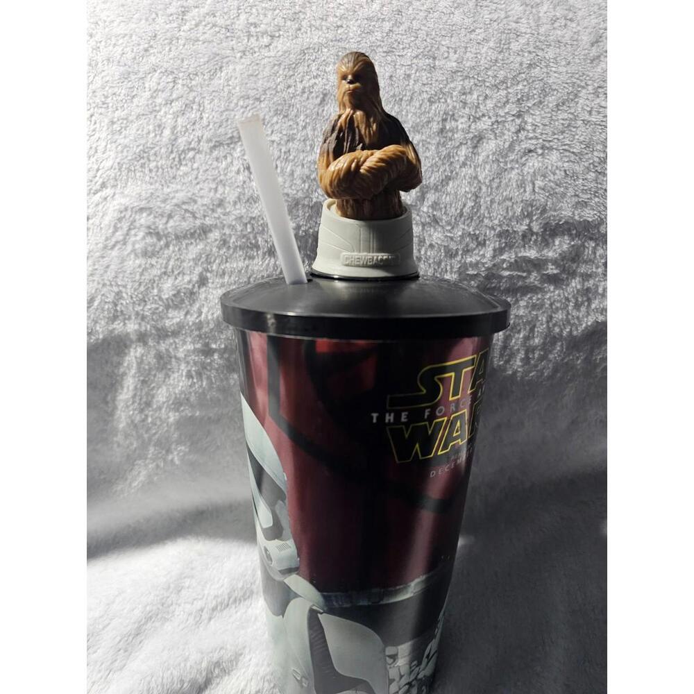 2015 Star Wars The Force Awakens Movie Theater Cup 44OZ Chewbacca With Straw 8"